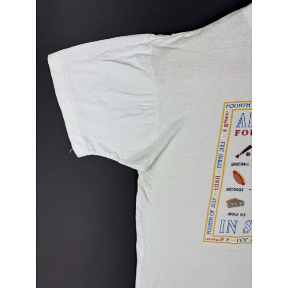 Vintage 1989 All American Fourth Of July In Singapore Art Shirt Promo Rare Tee - Picture 5 of 15